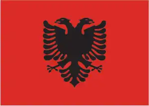 The official flag of the Albanian nation.
