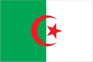 The official flag of the Algerian nation.
