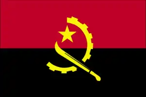 The official flag of the Angolan nation.
