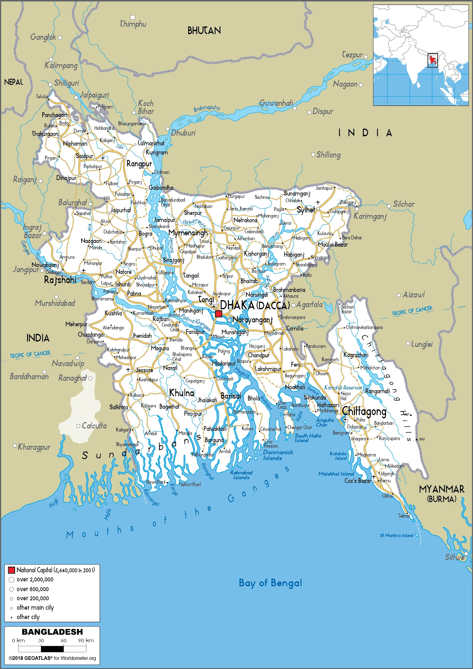 The route plan of the Bangladeshi roadways.