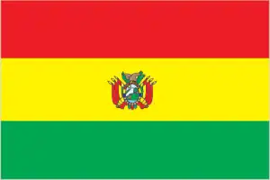 The official flag of the Bolivian nation.