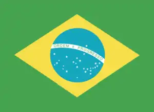 The official flag of the Brazilian nation.