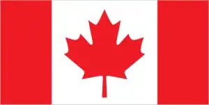 The official flag of the Canadian nation.
