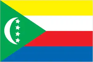 The official flag of the Comoran nation.