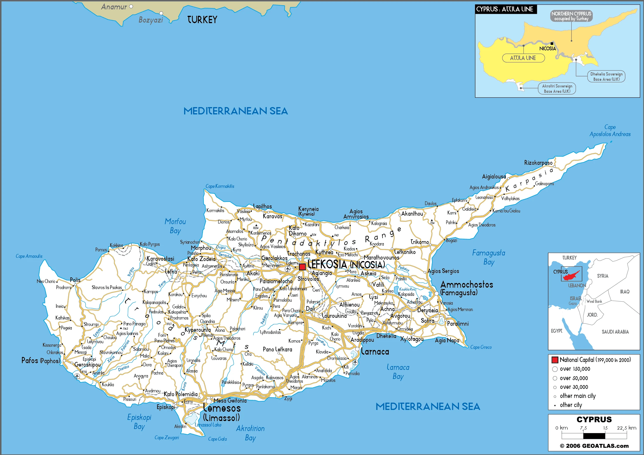 The route plan of the Cypriot roadways.