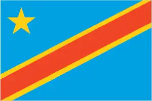 The official flag of the Congolese or Congo nation.