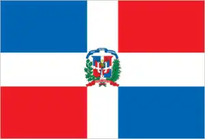 The official flag of the Dominican nation.