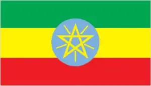The official flag of the Ethiopian nation.