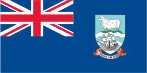 The official flag of the Falkland Island nation.