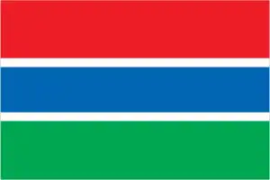 The official flag of the Gambian nation.