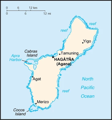 The overview map of the Guamanian national land.