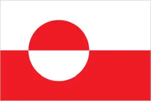 The official flag of the Greenlandic nation.