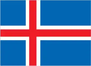 The official flag of the Icelandic nation.