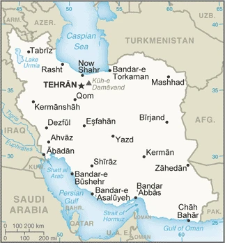 The overview map of the Iranian national land.