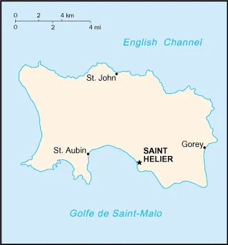 The overview map of the Channel Islander national land.
