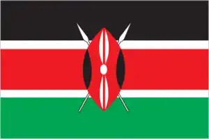 The official flag of the Kenyan nation.