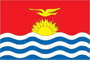 The official flag of the I-Kiribati nation.