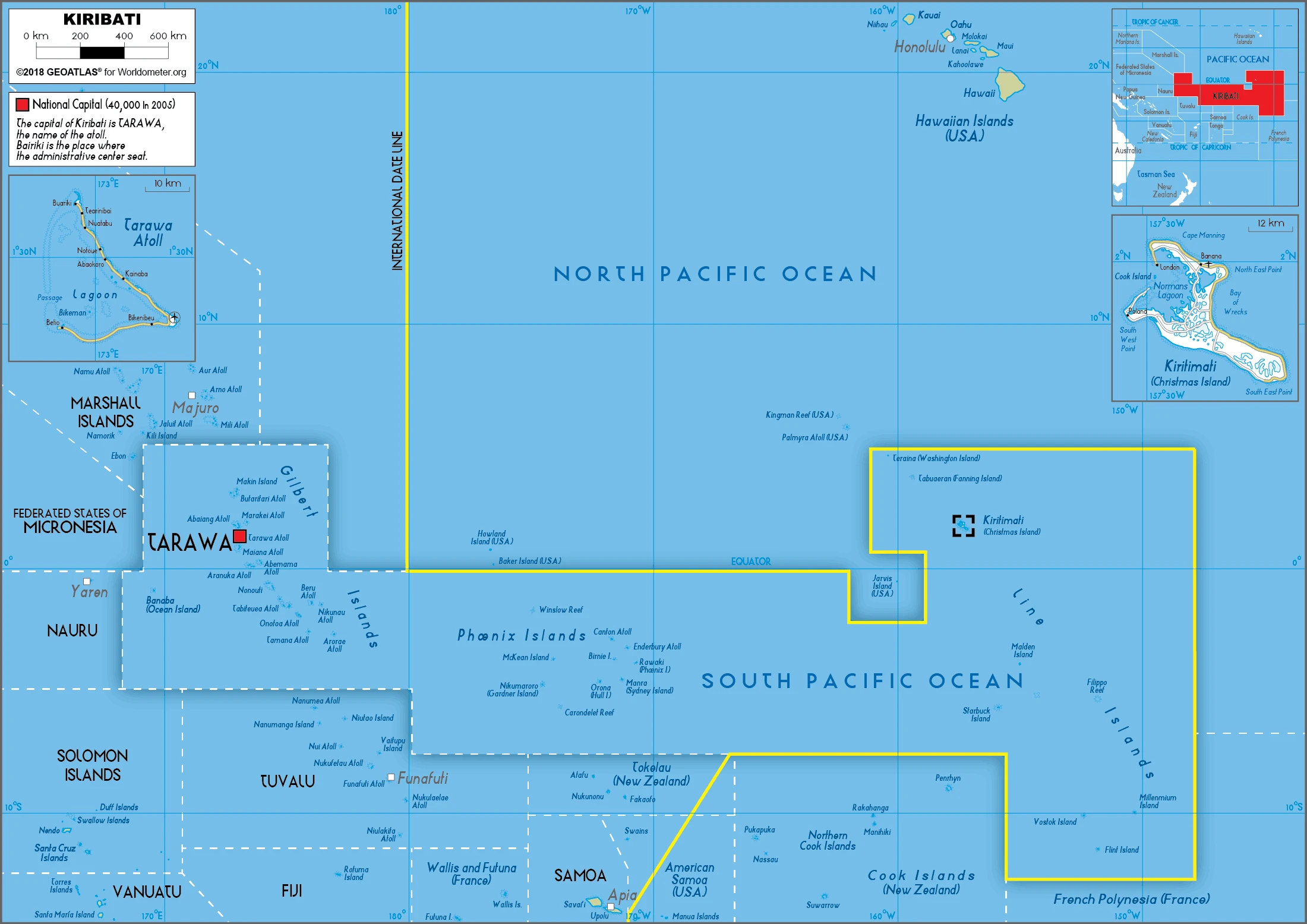 The route plan of the I-Kiribati roadways.