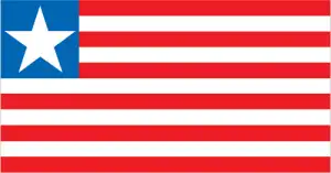 The official flag of the Liberian nation.