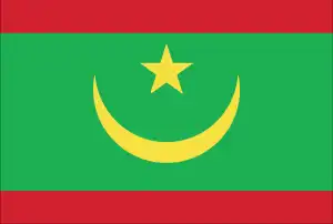 The official flag of the Mauritanian nation.