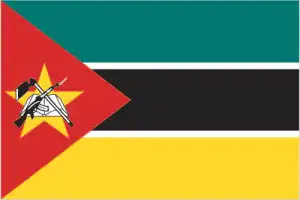 The official flag of the Mozambican nation.
