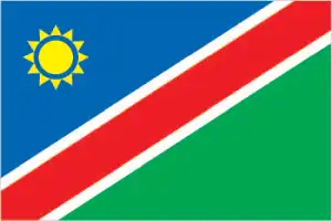 The official flag of the Namibian nation.