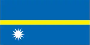 The official flag of the Nauruan nation.