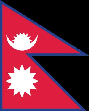 The official flag of the Nepali nation.