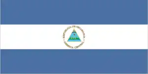 The official flag of the Nicaraguan nation.