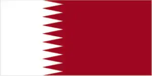 The official flag of the Qatari nation.