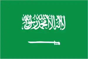 The official flag of the Saudi or Saudi Arabian nation.