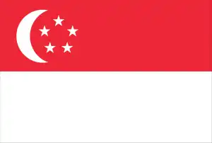 The official flag of the Singapore nation.