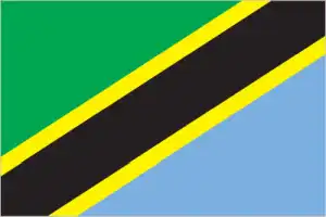The official flag of the Tanzanian nation.
