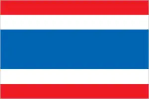 The official flag of the Thai nation.