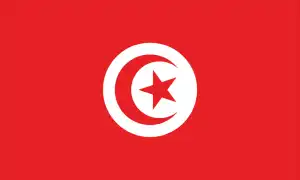 The official flag of the Tunisian nation.