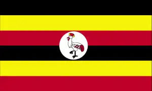 The official flag of the Ugandan nation.