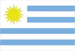 The official flag of the Uruguayan nation.