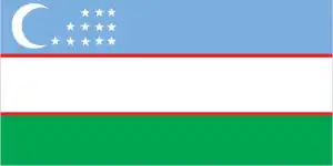 The official flag of the Uzbekistani nation.