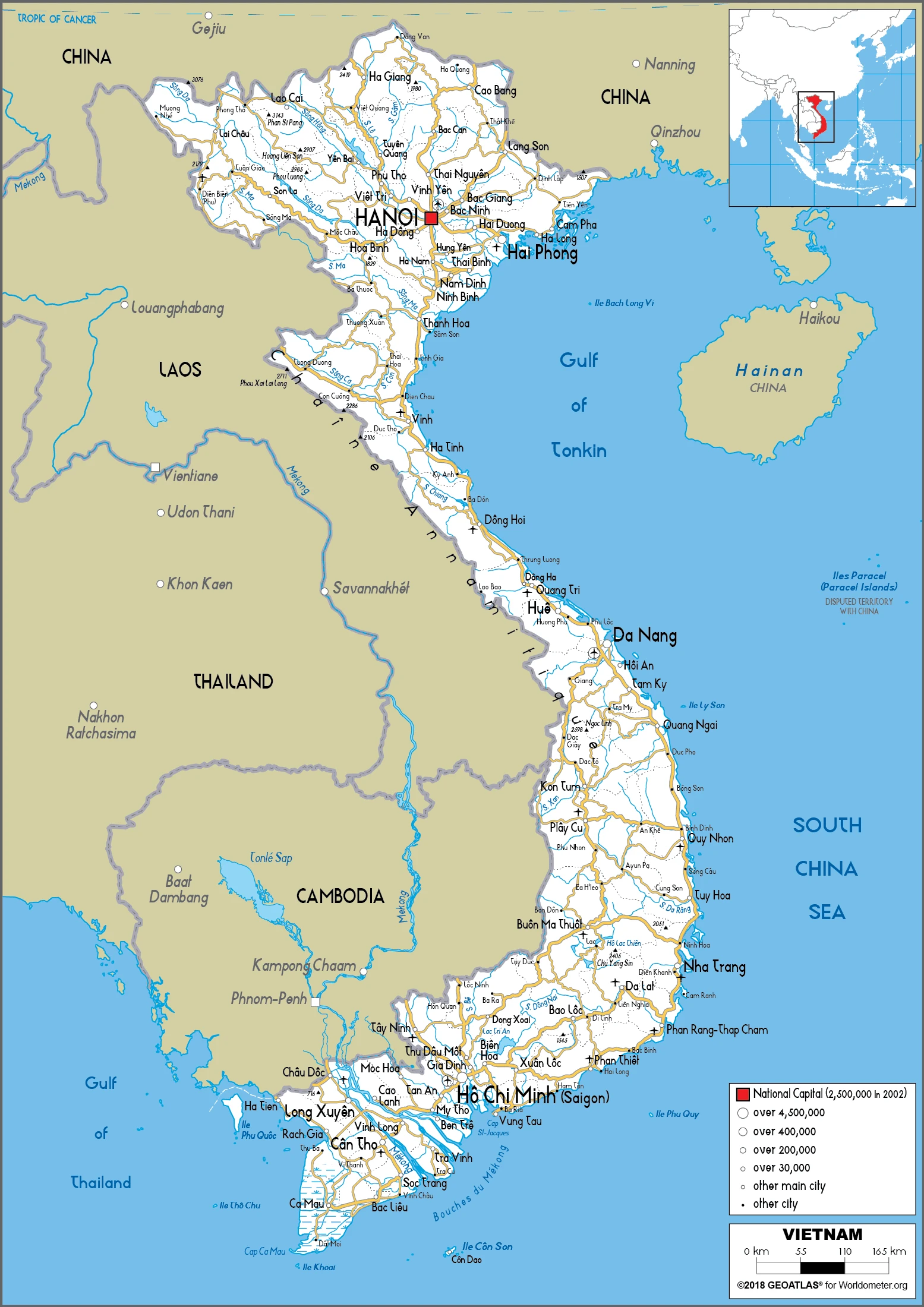 The route plan of the Vietnamese roadways.