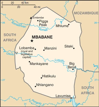 The overview map of the Swati; national land.